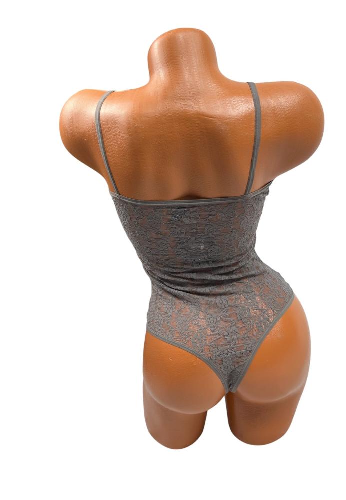 Body din Dantelă Gri Bretele Subtiri, Engros